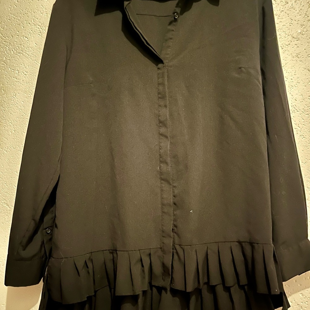 French Connection Black Top Button Down Shirt for Versatile Style